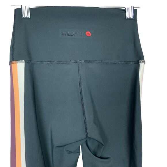 Wildfox Leggings High Rise Grey Stripes 7/8 Length Women's S - Picture 8 of 12